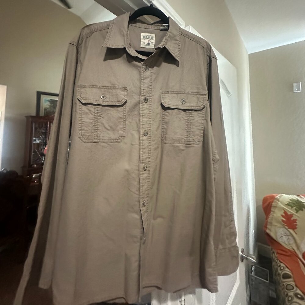 RedHead Brand Co. Outdoor Utility Button-Up Shirt – Khaki Beige – Size Large